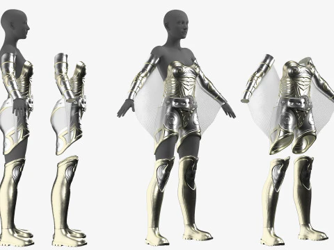Unique Female Hero Suit 3D Model