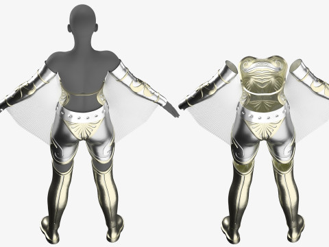 Unique Female Hero Suit 3D Model