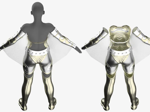 Unique Female Hero Suit 3D Model