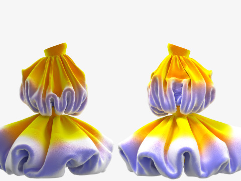 Two Layer Flower Dress 3D Модель