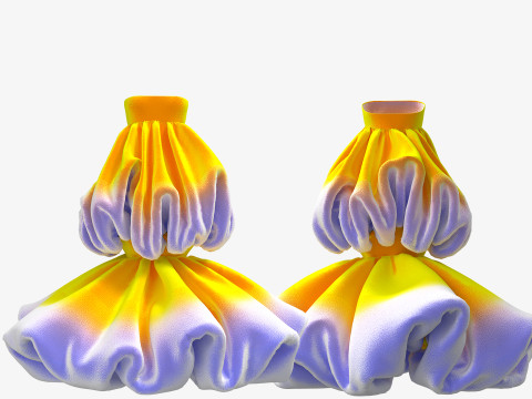 Two Layer Flower Dress 3D Модель