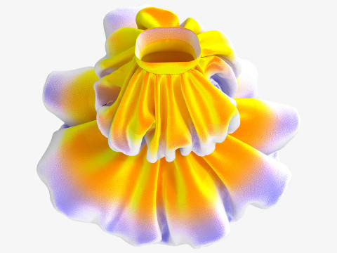 Two Layer Flower Dress 3D Модель