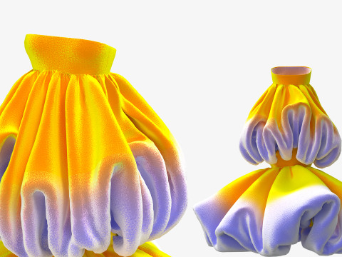 Two Layer Flower Dress 3D Модель