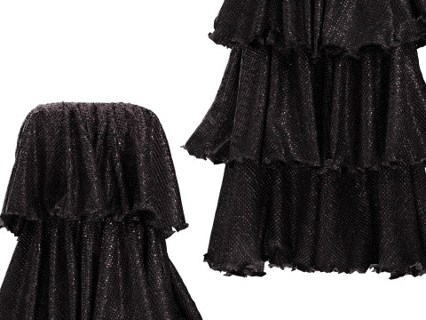 Frilled Sequin Dress 3D Model