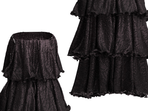 Frilled Sequin Dress 3D Model