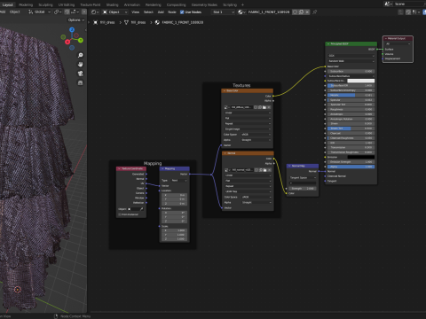 Frilled Sequin Dress 3D Model