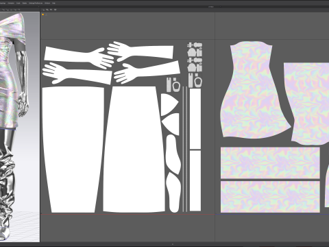 Futuristic Womens Dress and Accessories Set Modelo 3D