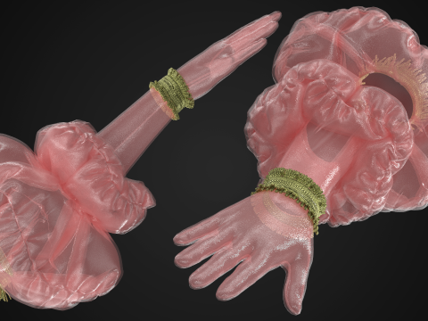 Princess Peach Style Balloon Gloves 3D Model
