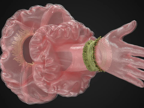 Princess Peach Style Balloon Gloves 3D Model
