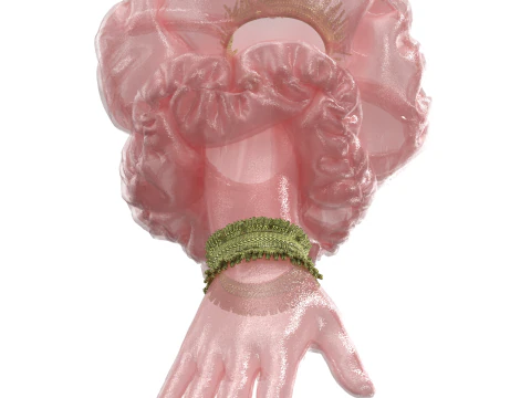 Princess Peach Style Balloon Gloves 3D Model