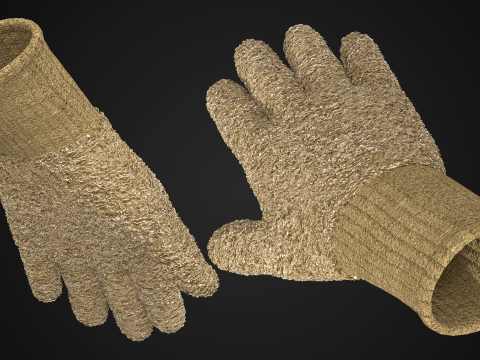 Fleece Gloves 3D मॉडल