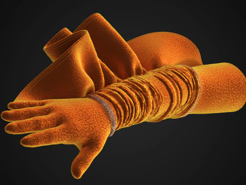 Frilled Gloves 3D Model