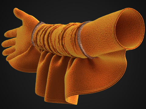 Frilled Gloves 3D Model