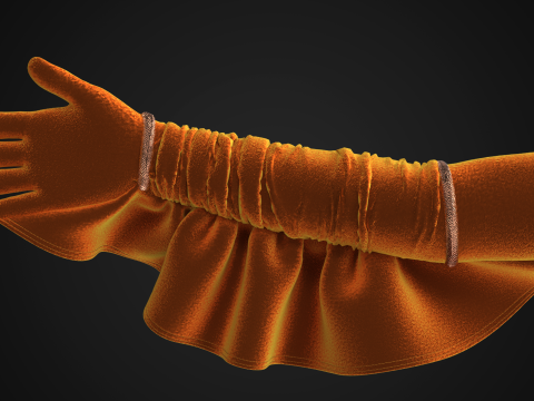 Frilled Gloves 3D Model