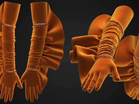 Frilled Gloves 3D Model