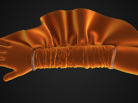 Frilled Gloves 3D Model