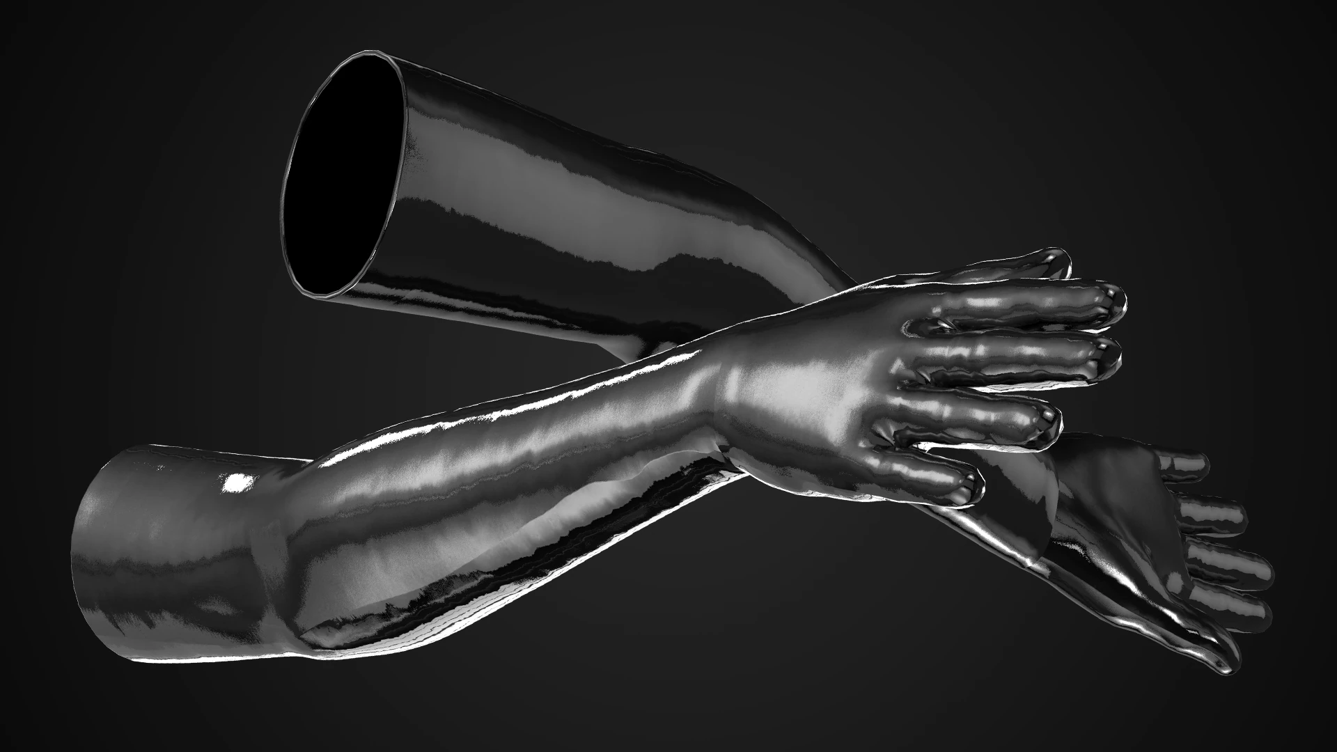 Latex Glove 3D Model .c4d .max .obj .3ds .fbx .stl .blend 