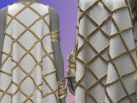 Gold Ornamented Dress Model 3D