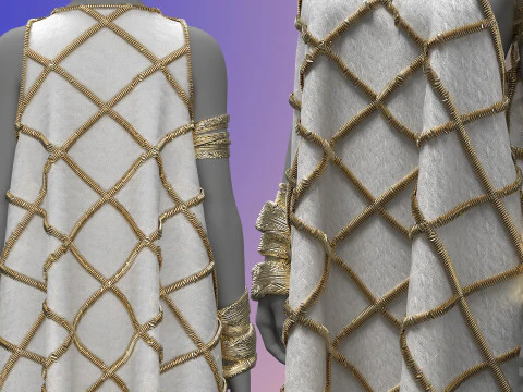 Gold Ornamented Dress 3D Model