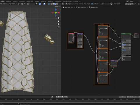 Gold Ornamented Dress Model 3D