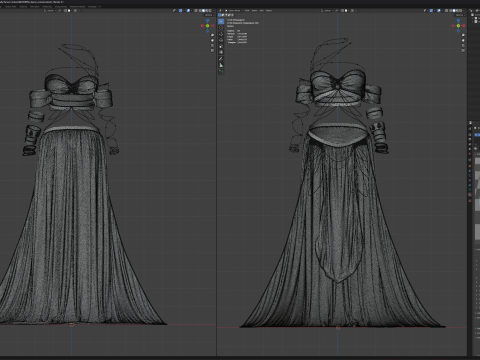 Belly Dancer Costume With Jade and Gold Bug Ornaments 3D Model