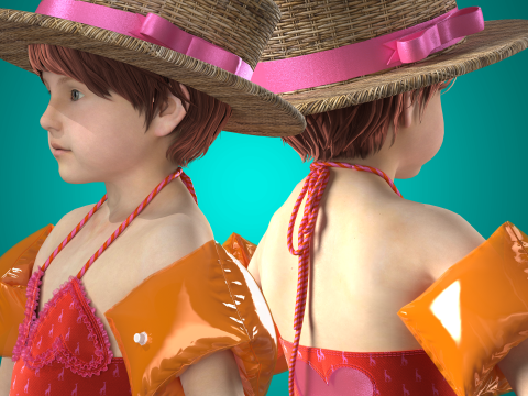 Heart Swimsuit for Toddlers Modèle 3D