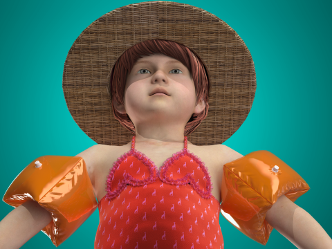 Heart Swimsuit for Toddlers Modèle 3D