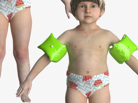 Beachwear for Toddlers 3D 모델