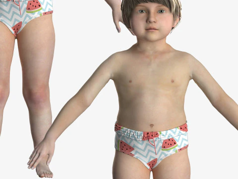 Beachwear for Toddlers 3D Model