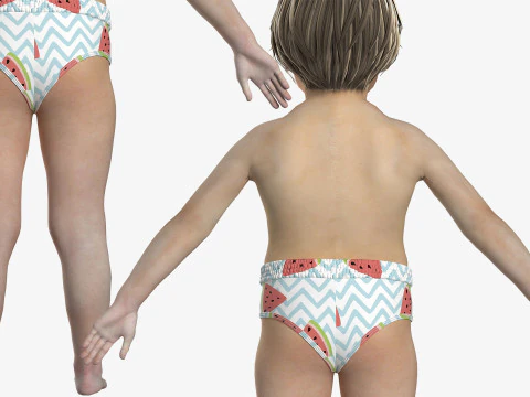 Beachwear for Toddlers 3D Model