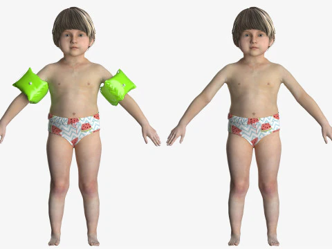 Beachwear for Toddlers 3D Model