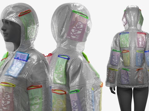 Raincoat with Kitkats Model 3D