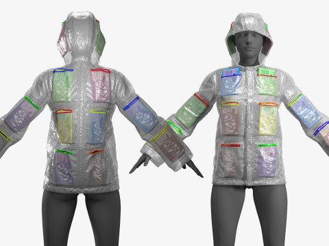 Raincoat with Kitkats 3D Модель