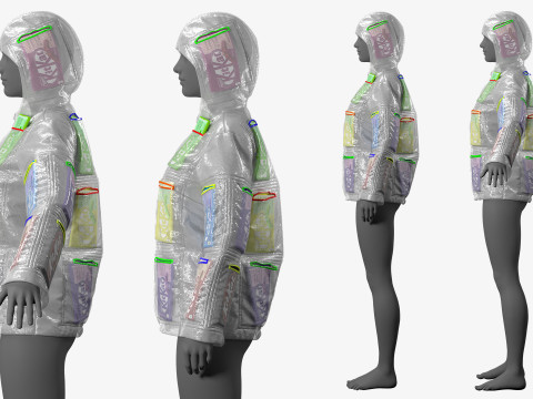 Raincoat with Kitkats 3D Модель