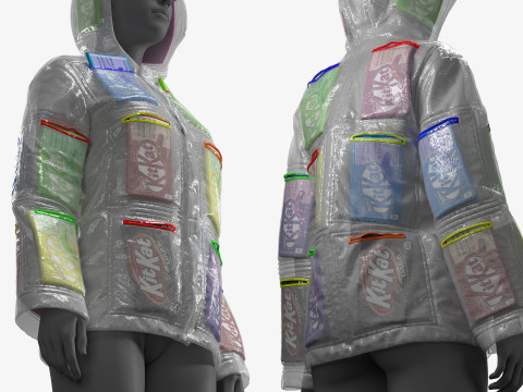 Raincoat with Kitkats 3D Модель