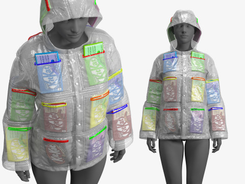 Raincoat with Kitkats 3D Модель