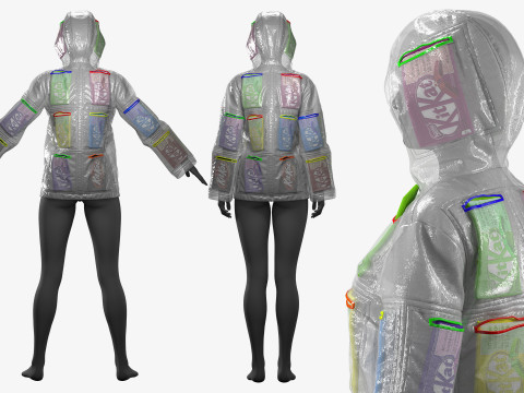 Raincoat with Kitkats 3D Модель