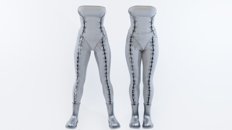 Lace Up Matching Top and Bottom 3D मॉडल .c4d .max .obj .3ds .fbx .stl .blend
