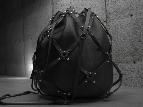 Leather Bag with Rings Model 3D