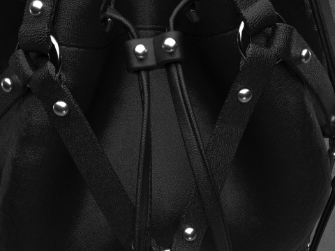Leather Bag with Rings Model 3D