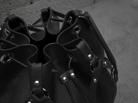 Leather Bag with Rings Model 3D