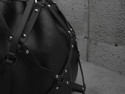Leather Bag with Rings Model 3D