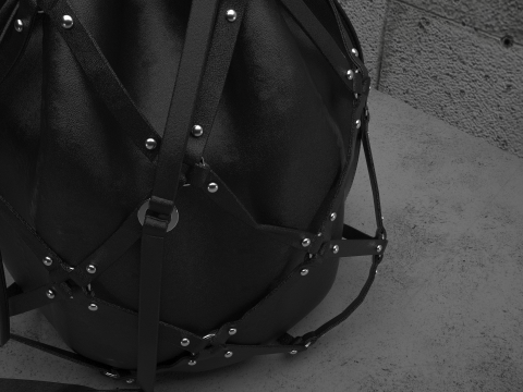 Leather Bag with Rings Model 3D