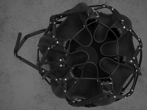 Leather Bag with Rings Model 3D