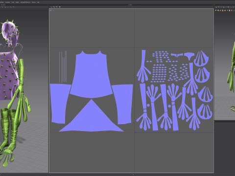 Spiky Dress with Frog Hand and Foot Piece 3D Model