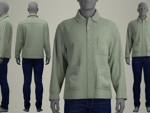 Sherpa Shirt and Jeans for Man 3D मॉडल
