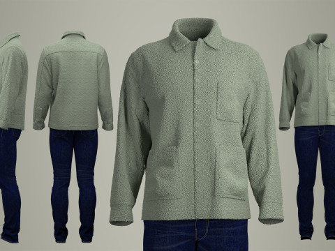 Sherpa Shirt and Jeans for Man 3Dモデル