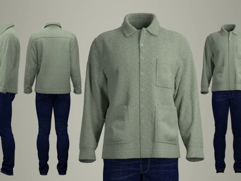 Sherpa Shirt and Jeans for Man 3D Model