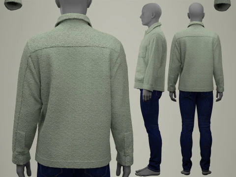 Sherpa Shirt and Jeans for Man 3D Model