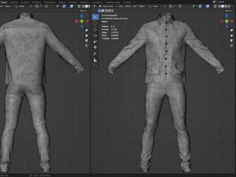 Sherpa Shirt and Jeans for Man 3D Model